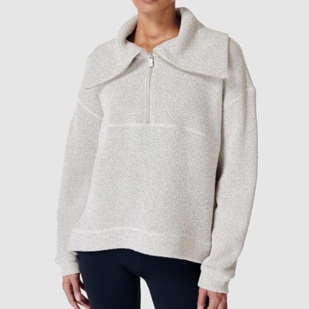 Sweaty Betty Women's Restful Boucle Half Zip Cozy Athletic Sweater